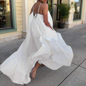 Whispering Summer White Sleeveless Maxi Dress