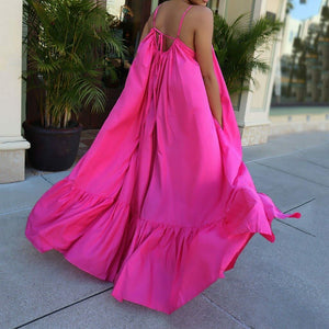 Whispering Summer Fuchsia Pink Sleeveless Maxi Dress