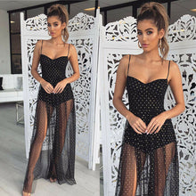 Load image into Gallery viewer, Black Sheer Sweetheart Maxi Dress