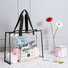 Load image into Gallery viewer, Red Waterproof Jelly Clear Transparent Tote Style Beach Bag