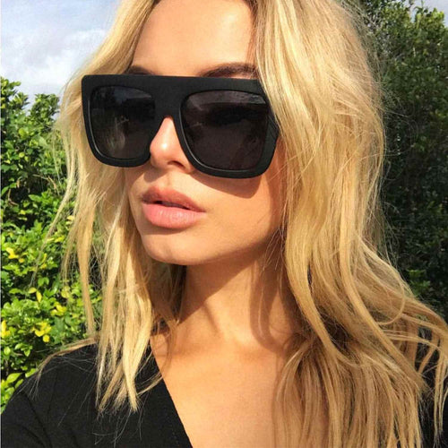 Anabella Black Oversized Square Fashion Style Sunglasses