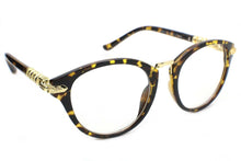Load image into Gallery viewer, Vintage Style Round Oval Black &amp; Gold Clear Lens Eye Glasses