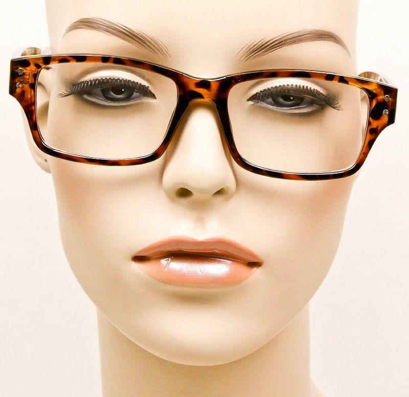 Brown Tortoise Square Rectangular Nerd Style Clear Lens Glasses