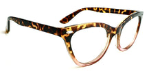 Load image into Gallery viewer, Tortoise &amp; Pink Ombre Cat Eye Clear Lens Two Tone Glasses