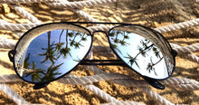 Load image into Gallery viewer, Black/Silver Aviator Oversized Shield Mirror Polarized Sunglasses