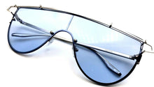 Load image into Gallery viewer, Futuristic Blue Oversized Translucent Shield Sunglasses