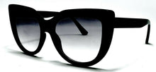 Load image into Gallery viewer, Black Oversized Cat Eye Gradient Designer Sunglasses