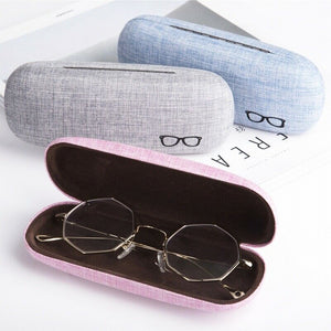 Linen Hard Shell Green Eyewear/Frame Glasses Case Holder