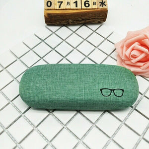 Linen Hard Shell Green Eyewear/Frame Glasses Case Holder