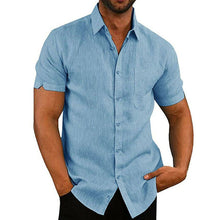 Load image into Gallery viewer, Men&#39;s Gray Button Down Short Sleeve Shirt