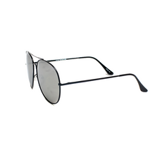 Load image into Gallery viewer, Black/Silver Aviator Oversized Shield Mirror Polarized Sunglasses