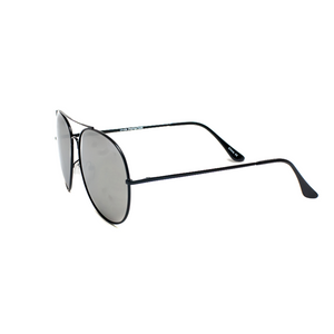 Black/Silver Aviator Oversized Shield Mirror Polarized Sunglasses