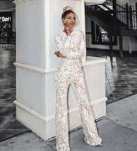 Load image into Gallery viewer, Italian White Lace Long Sleeve Jumpsuit
