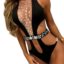 Load image into Gallery viewer, White Mesh Cut Out One Piece Swimsuit