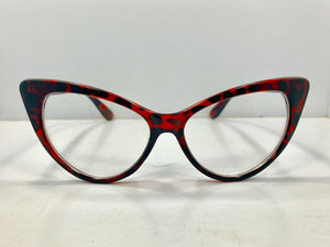 Vintage Style Cat Eye Red Clear Elegant Glasses