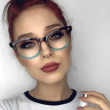 Load image into Gallery viewer, Turquoise Ombre Cat Eye Clear Lens Tortoise Frames