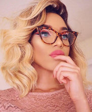 Load image into Gallery viewer, Golden Tortoise Oversized Cat Eye Shayla Style Designer Clear Glasses