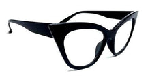 Load image into Gallery viewer, Black Oversized Cat Eye Shayla Style Designer Clear Glasses