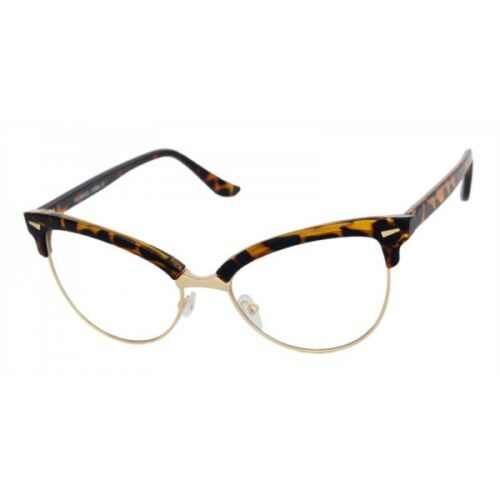 Vintage Retro Tortoise Brown Cat Eye Style Clear Lens Glasses