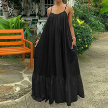 Load image into Gallery viewer, Whispering Summer Black Sleeveless Maxi Dress