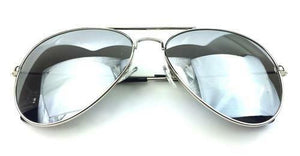 Men's Silver Oversized Aviator Style Designer Sunglasses