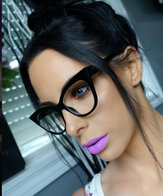 Load image into Gallery viewer, Black Oversized Cat Eye Shayla Style Designer Clear Glasses