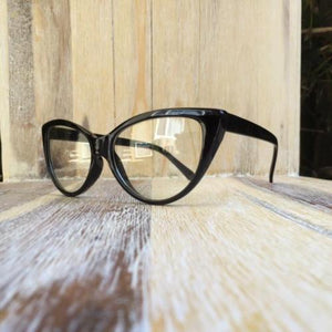 Vintage Style Cat Eye Black Clear Elegant Glasses