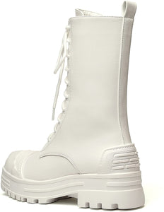 White Classic Square Toe Chelsea Ankle Boots