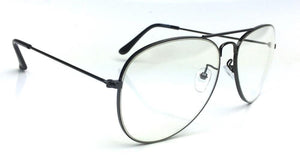 Retro Aviator Clear Lenses Metal Frame Eyeglasses