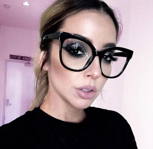 Clear Oversized Cat Eye Designer Style Glasses